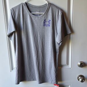 Under Armour Gray Tee with Purple Accents